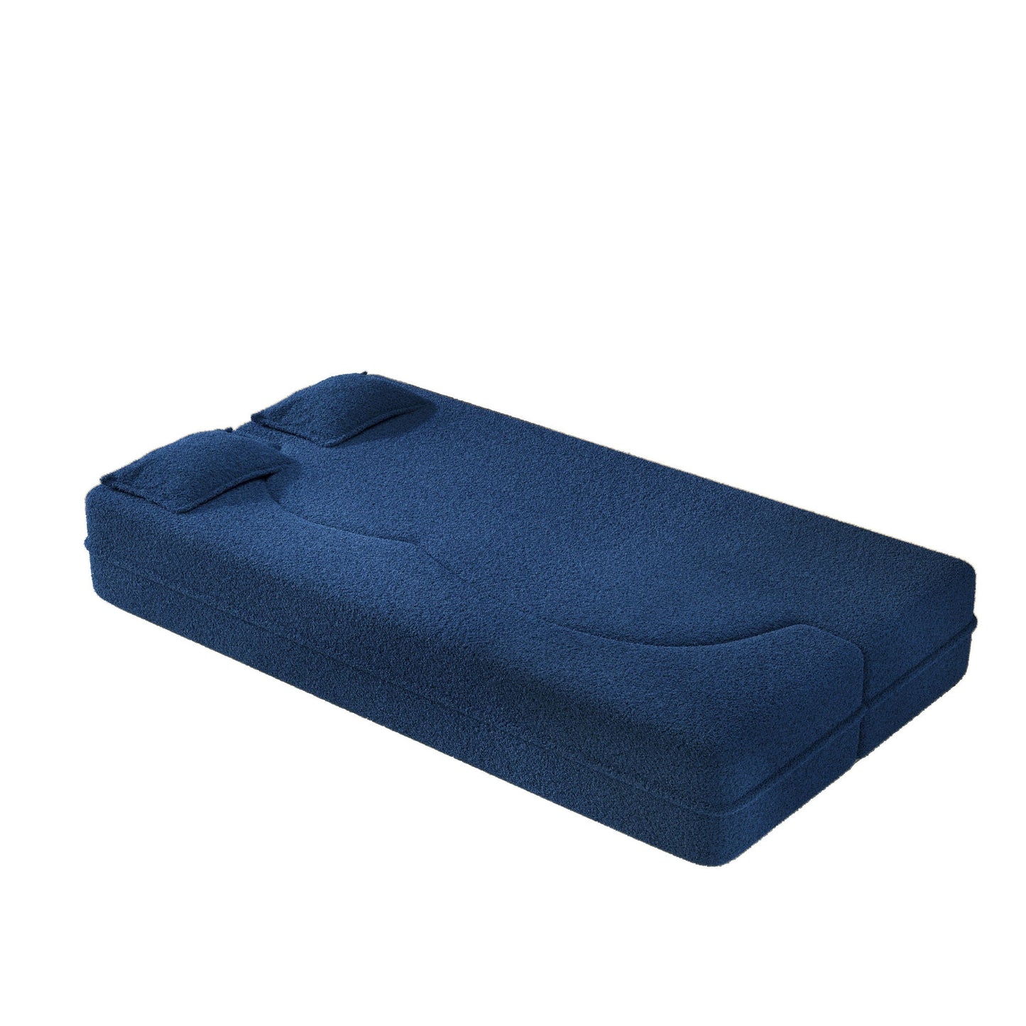 Modern Floor Sleeper Sofa Bed And Two Pillows