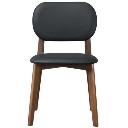 Kelsey dining chairs set of 2 with black leatherette seats and wood legs by HouseOfZazla on Tampa Home & Garden Store