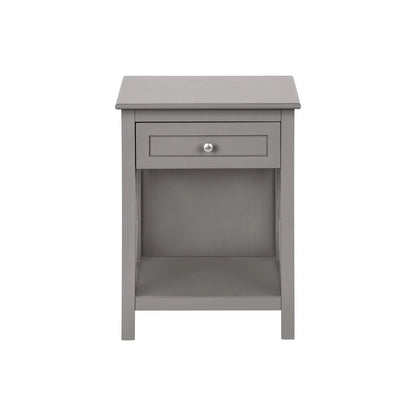 Accent End Table with 2-tier drawer in grey wood by Unique Piece Furniture on Tampa Home & Garden Store