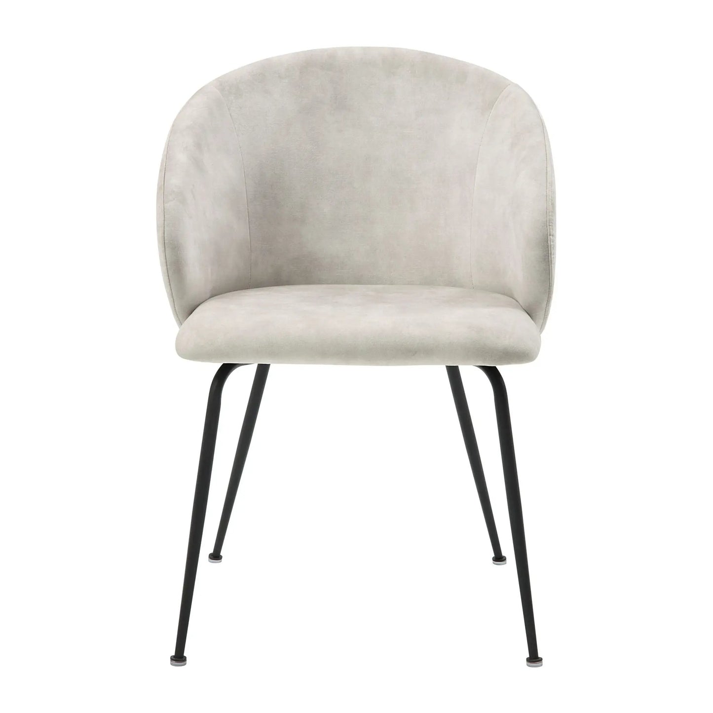 Velvet Side Chairs Set With Metal Legs Beige