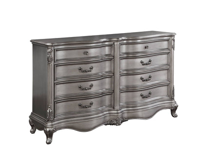Ariadne Dresser with full-extension drawers in antique silver finish ornate accents HouseOfZazla on Tampa Home & Garden Store