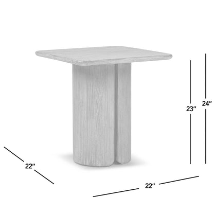 Antique brown square pedestal side table with sculptural base by HouseOfZazla on Tampa Home & Garden Store