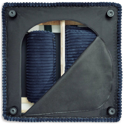 Bales Sectional by Unique Piece Furniture navy blue plush cushions with rope trim on Tampa Home & Garden Store