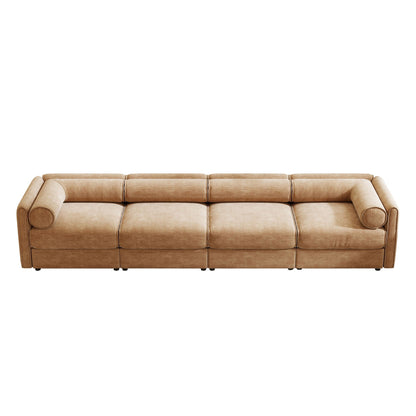 Modern Sofa with Storage and Cylindrical Backrest