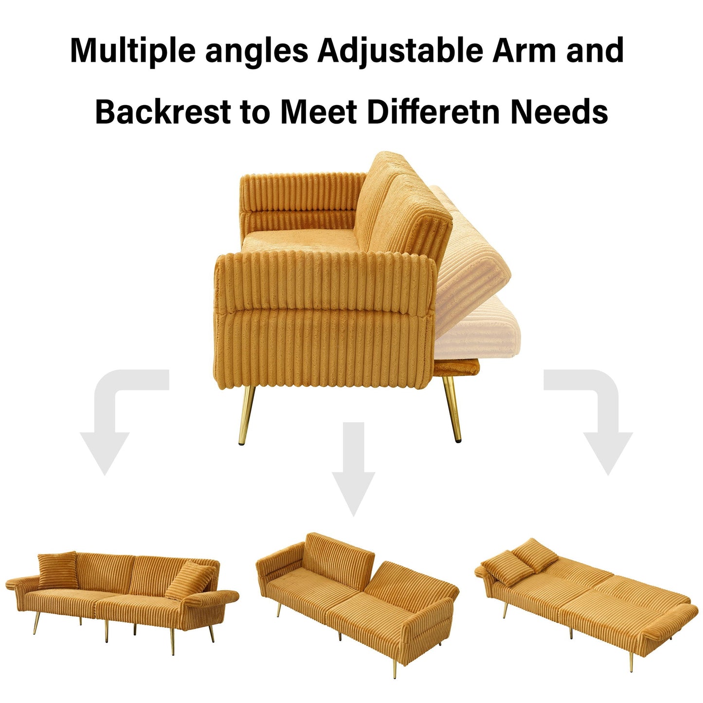 Luxury Foldable Double Sofa and Bed Frame