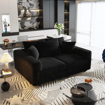 Convertible Sofa With Deep Seat and Pillows