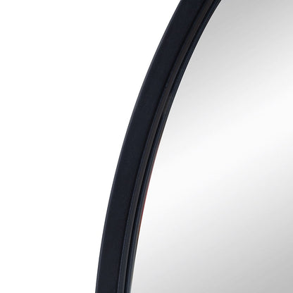 Arched wall mirror with a black metal frame and clean reflective glass, close-up view on Tampa Home & Garden Store