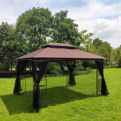 13x10 Outdoor Gazebo Canopy With Double Roof