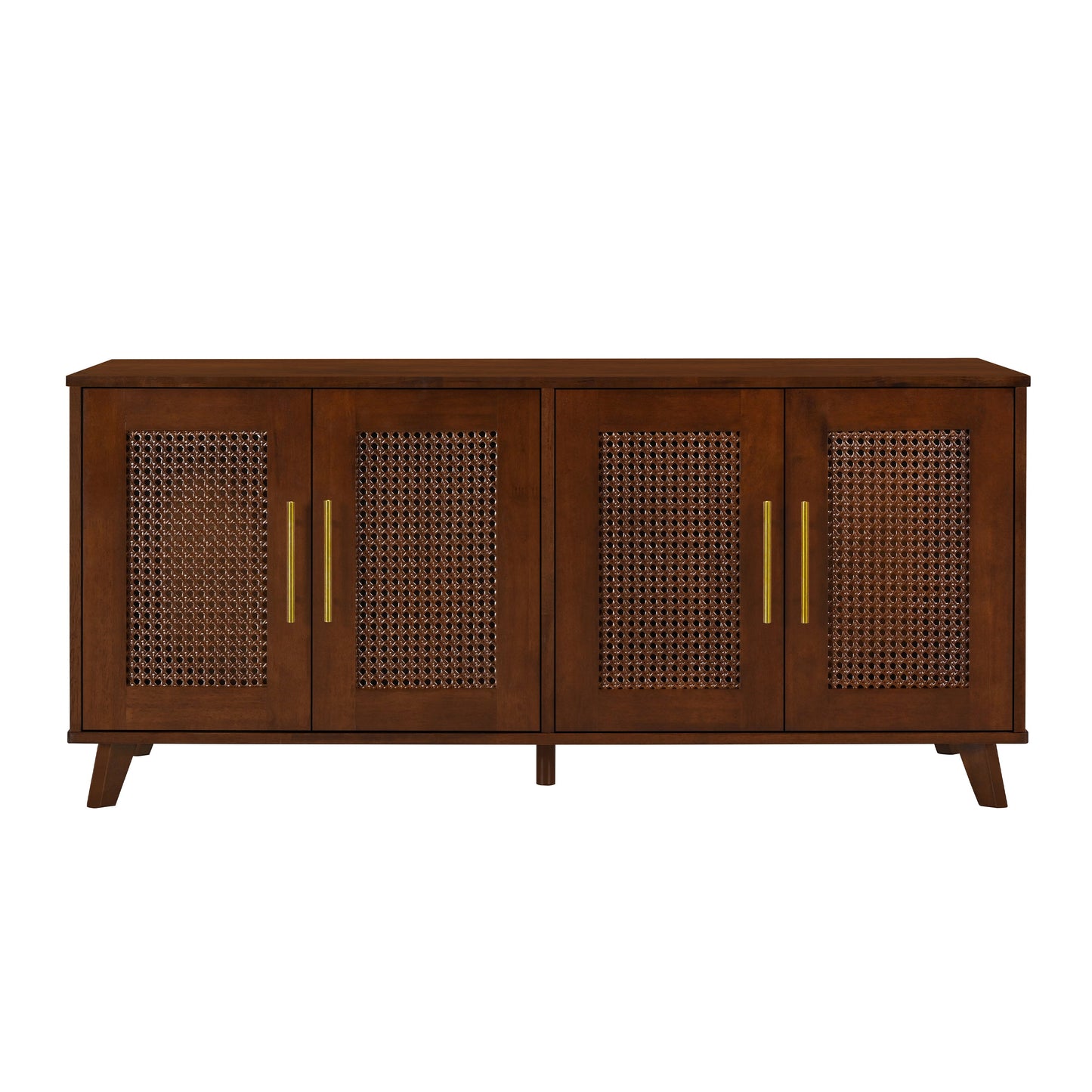 Myra rubber wood cat cabinet with cozy cushion, dark brown caned doors by HouseOfZazla on Tampa Home & Garden Store