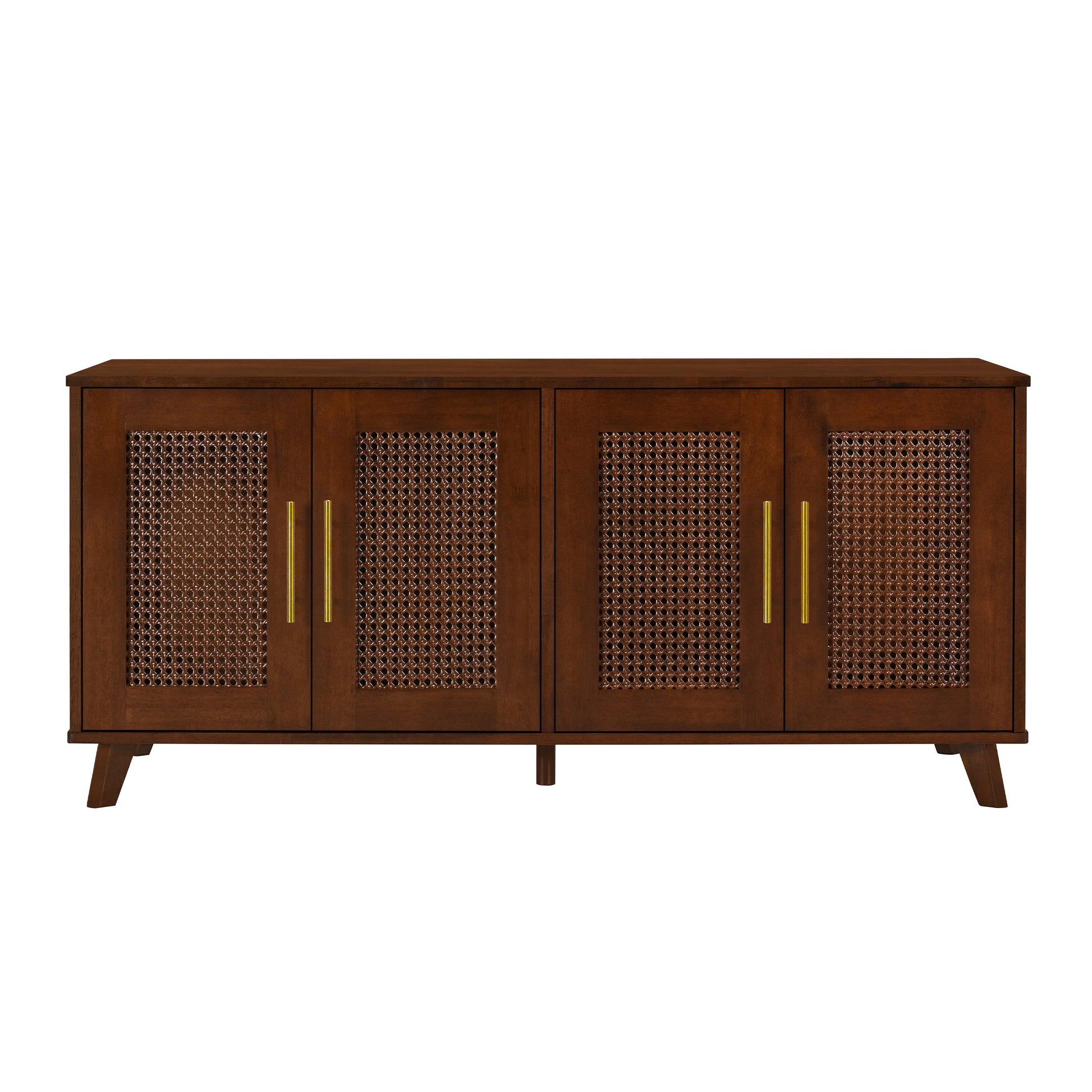 Myra rubber wood cat cabinet with cozy cushion, dark brown caned doors by HouseOfZazla on Tampa Home & Garden Store