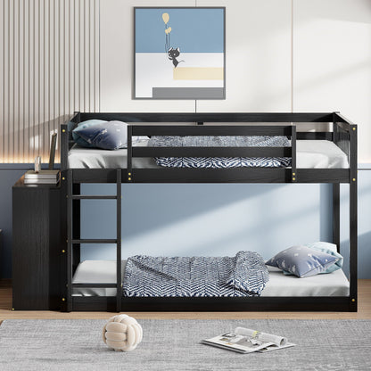 Solid Pine Bunk Bed with Drawers and Shelves