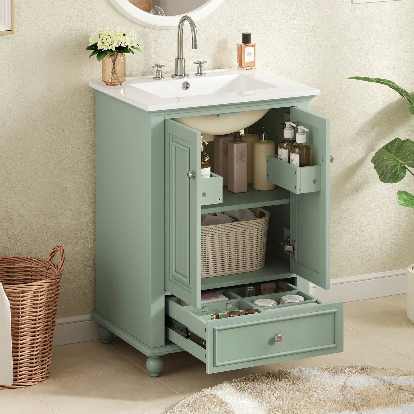 Modern Bathroom Vanity With Sink and Drawer