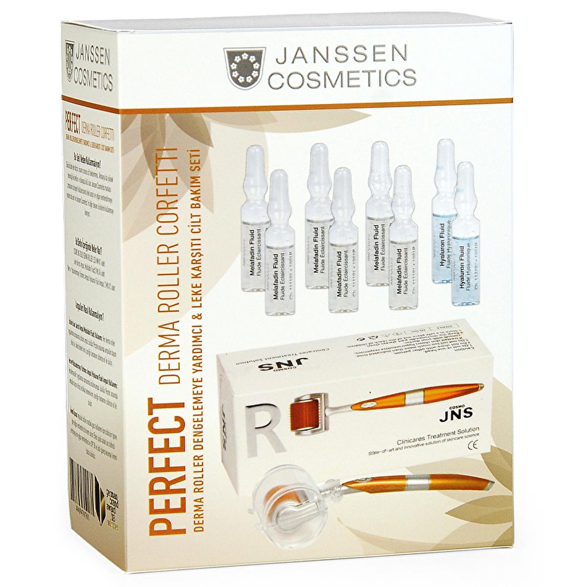 Janssen Cosmetics Derma Roller Skincare Set with eight ampoule vials and orange tools on Tampa Home & Garden Store