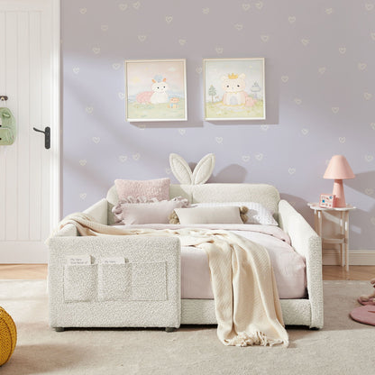 Cute Rabbit Ear Platform Bed and Safety Rail