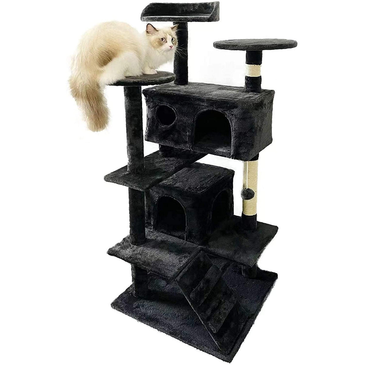 Cat tree hammock by Sell My Stuff, black plush multilevel cat climbing frame with platforms on Tampa Home & Garden Store