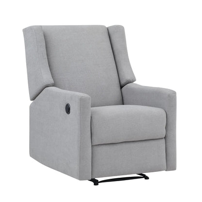 Pronto Power Recliner by Unique Piece Furniture, grey fabric with side control on Tampa Home & Garden Store