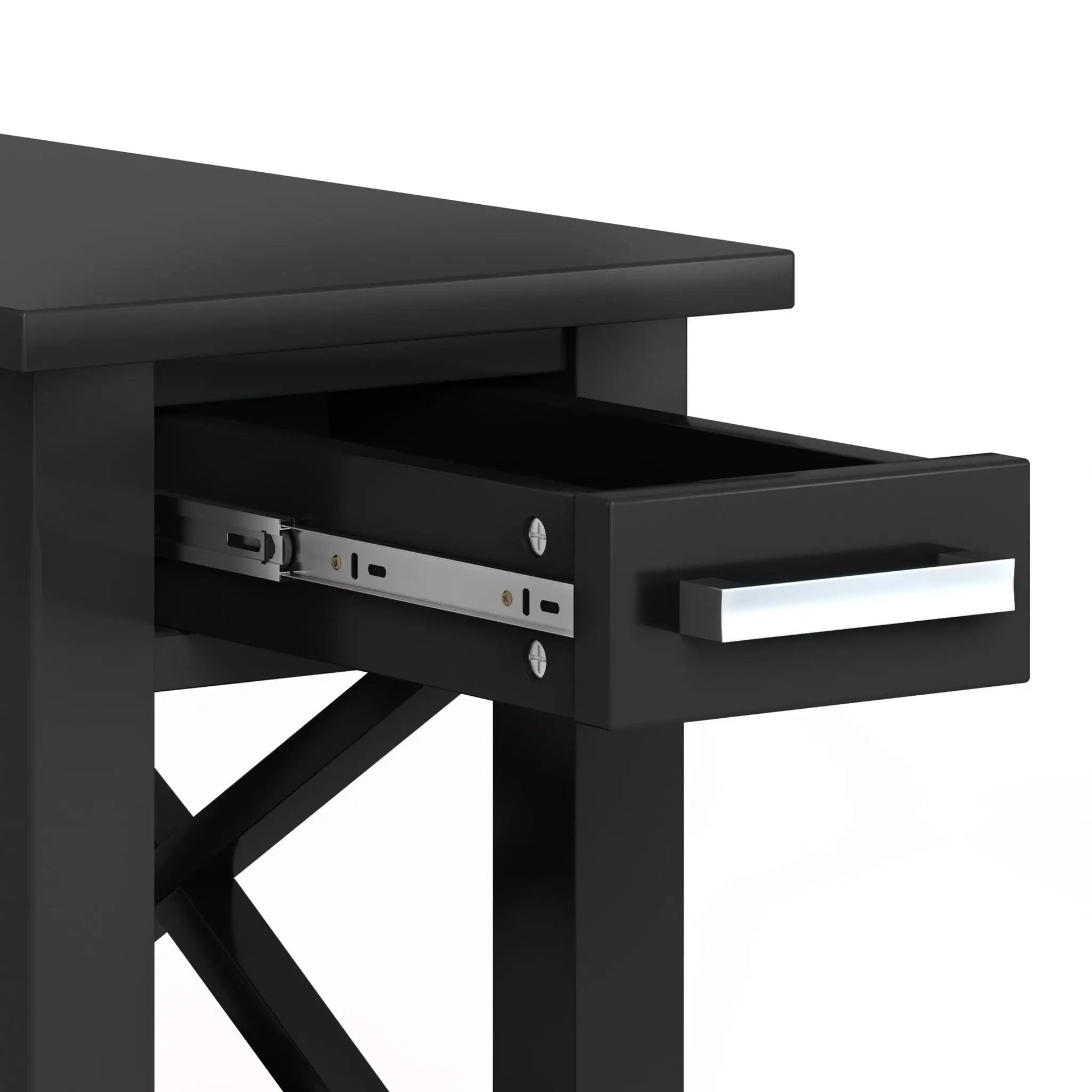 Kitchener console table by Unique Piece Furniture, matte black finish with drawer slides on Tampa Home & Garden Store