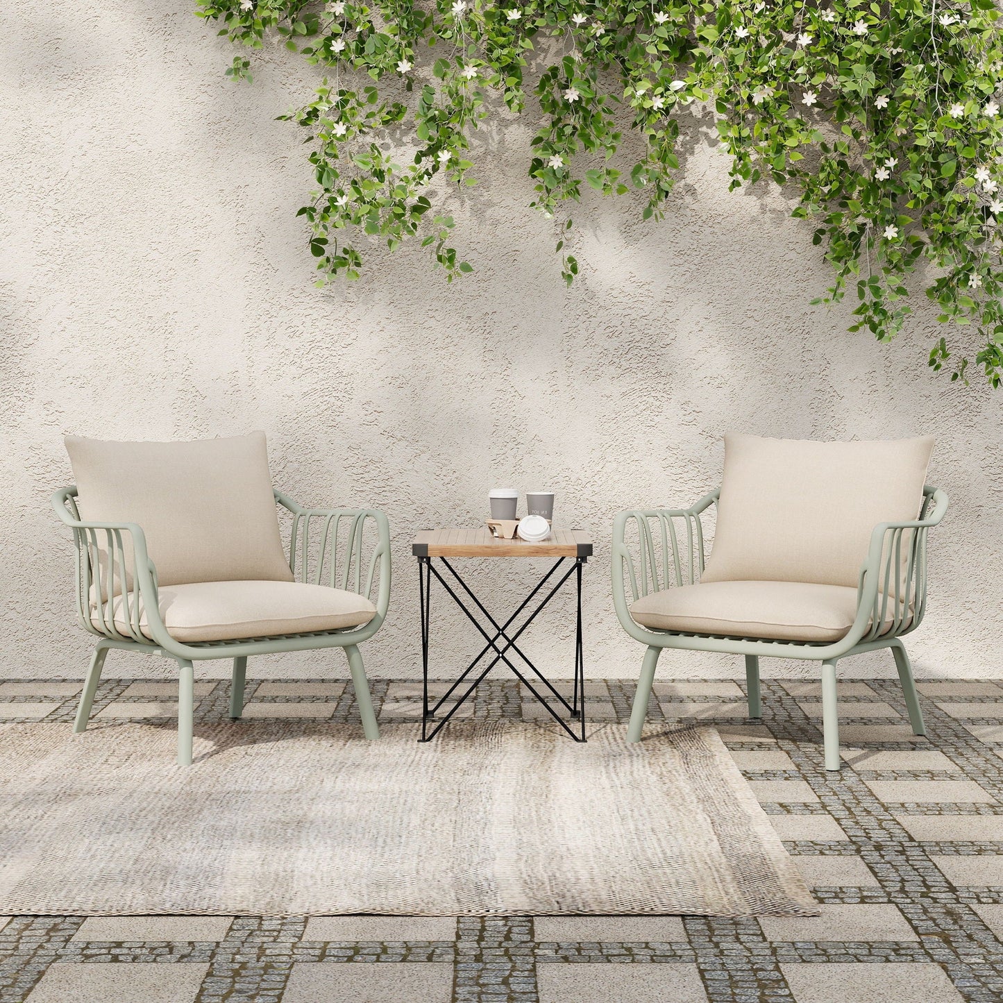 Huron Outdoor Resin Club Chair Set of Two