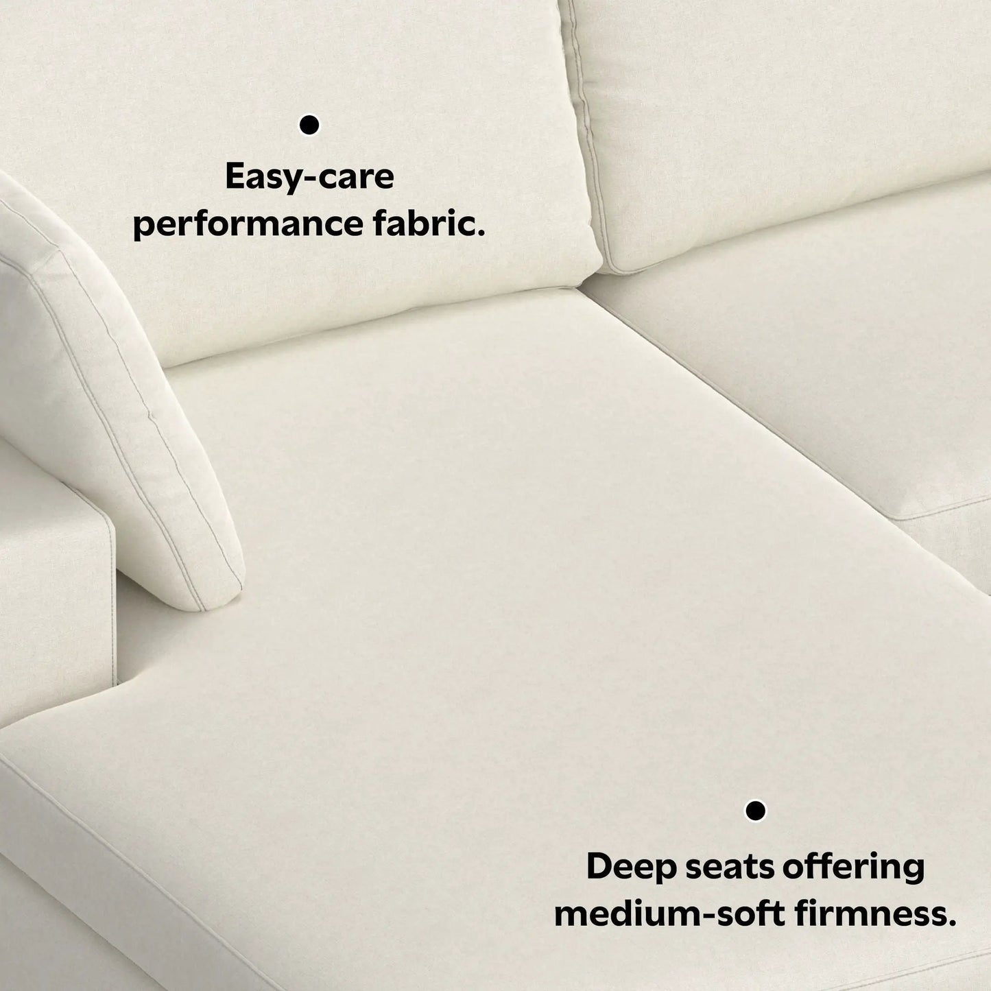 Charlie Upholstered Deep Seater Sectional Sofa