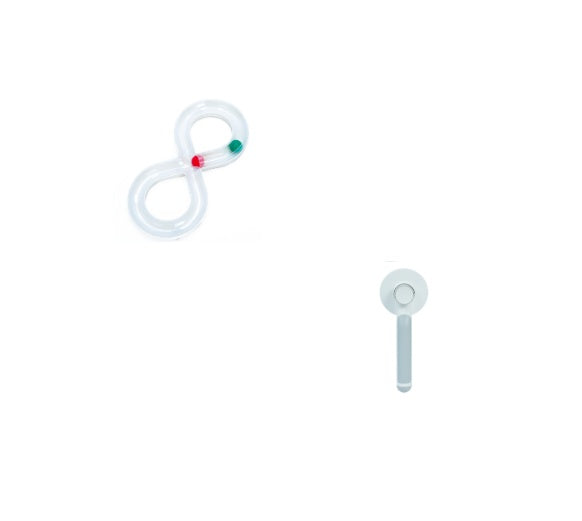 Cat toy turntable set with white two-loop spinner and red/green beads, light-blue two-piece wand on Tampa Home & Garden Store