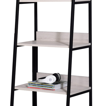 Wendral Natural & Black Finish 24W Bookshelf with black powder-coated frame and natural wood shelves on Tampa Home & Garden Store