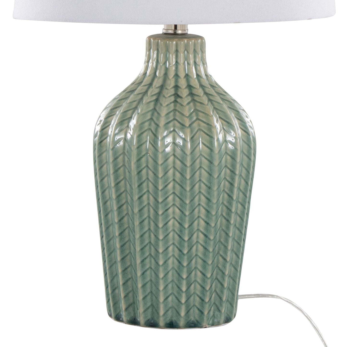 Rockwell Contemporary Table Lamp set of 2 emeraldgreen ceramic base with shade HouseOfZazla on Tampa Home & Garden Store