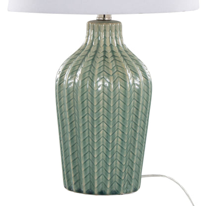 Rockwell Contemporary Table Lamp set of 2 emeraldgreen ceramic base with shade HouseOfZazla on Tampa Home & Garden Store