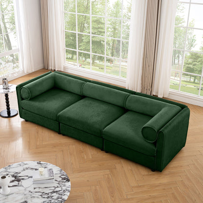 Modern Sofa with Storage and Cylindrical Backrest