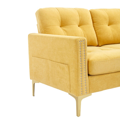 Modern Convertible Sectional Sofa and Ottoman