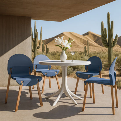 4 Piece Outdoor Chair Set with Round Table