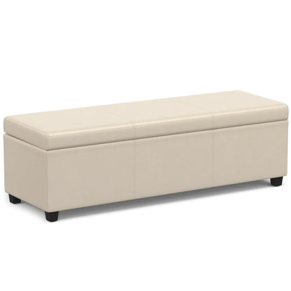 Avalon storage ottoman bench beige faux leather by Unique Piece Furniture on Tampa Home & Garden Store