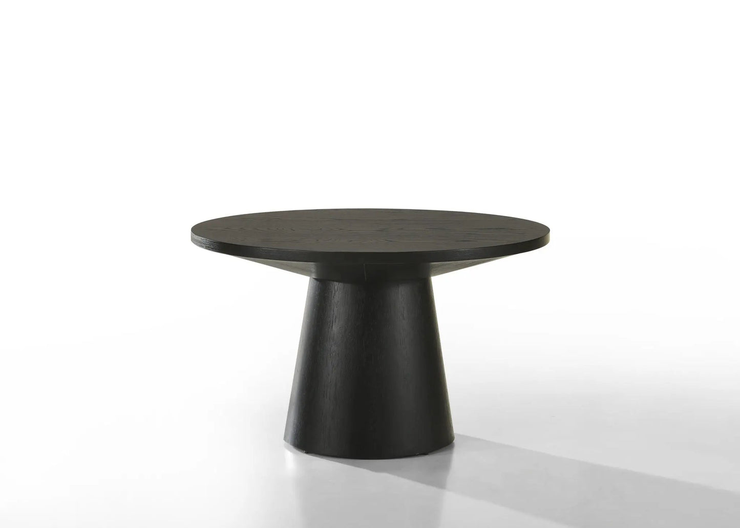 Jasper Round Table In Ebony Finish and Wood Grain
