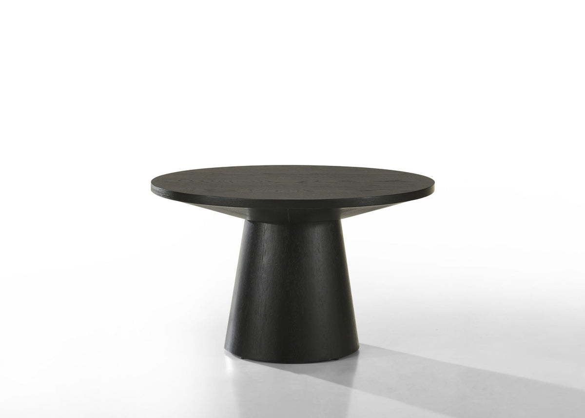 Black end table Jasper with modern round top and tapered pedestal base by HouseOfZazla on Tampa Home & Garden Store