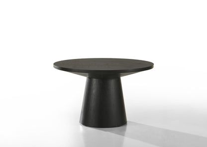 Black end table Jasper with modern round top and tapered pedestal base by HouseOfZazla on Tampa Home & Garden Store