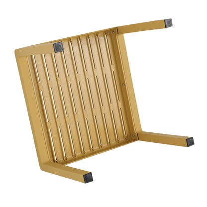 Waterproof two-piece orange outdoor patio set with gold-tone slatted back by HouseOfZazla on Tampa Home & Garden Store