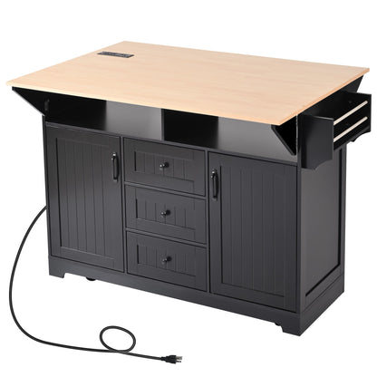 Sturdy Kitchen Island and Drop Leaf Table