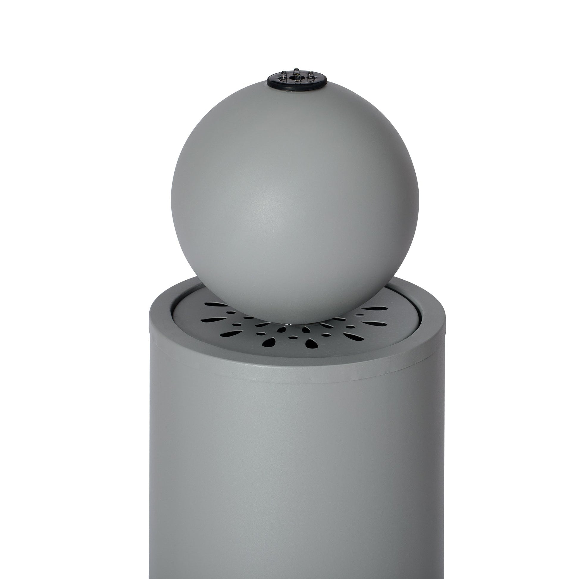 34.25'H light gray metal fountain with LED lights by HouseOfZazla on Tampa Home & Garden Store