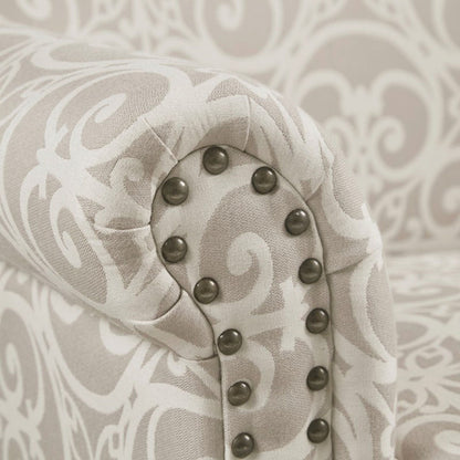 Tight-back club chair with nailhead trim in beige by HouseOfZazla, an armchair on Tampa Home & Garden Store