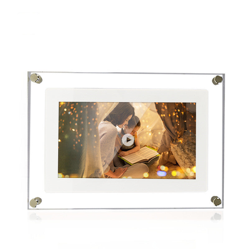 Digital picture frame acrylic display by Sell My Stuff, clear panel with corner mounts on Tampa Home & Garden Store