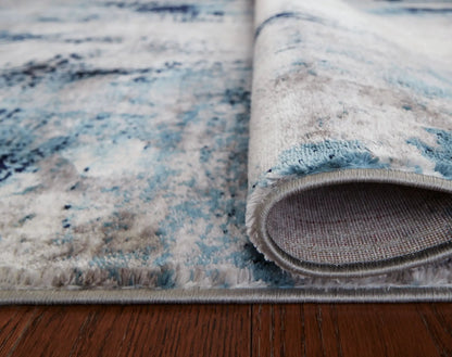 Leonelle Rug Abstract 8x10 White Blue Gray