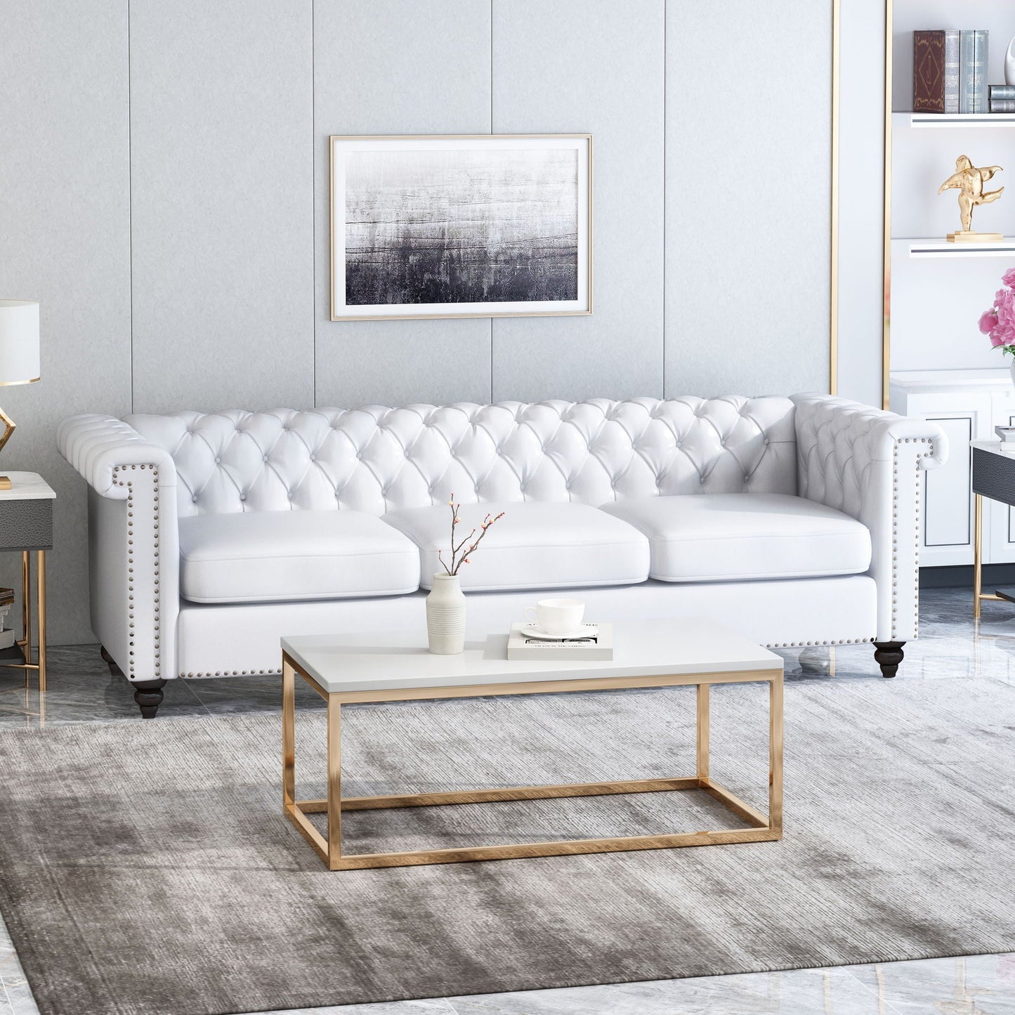 Chesterfield 3 Seater Sofa and Button Tufting