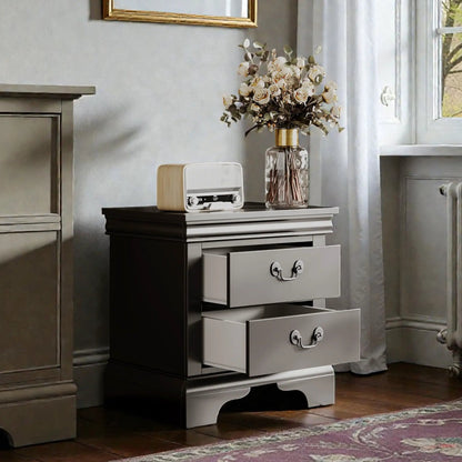 Nightstand With Two Drawers Classic Design
