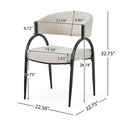 Contemporary upholstered dining chairs set of 2 with beige fabric and black legs HouseOfZazla on Tampa Home & Garden Store