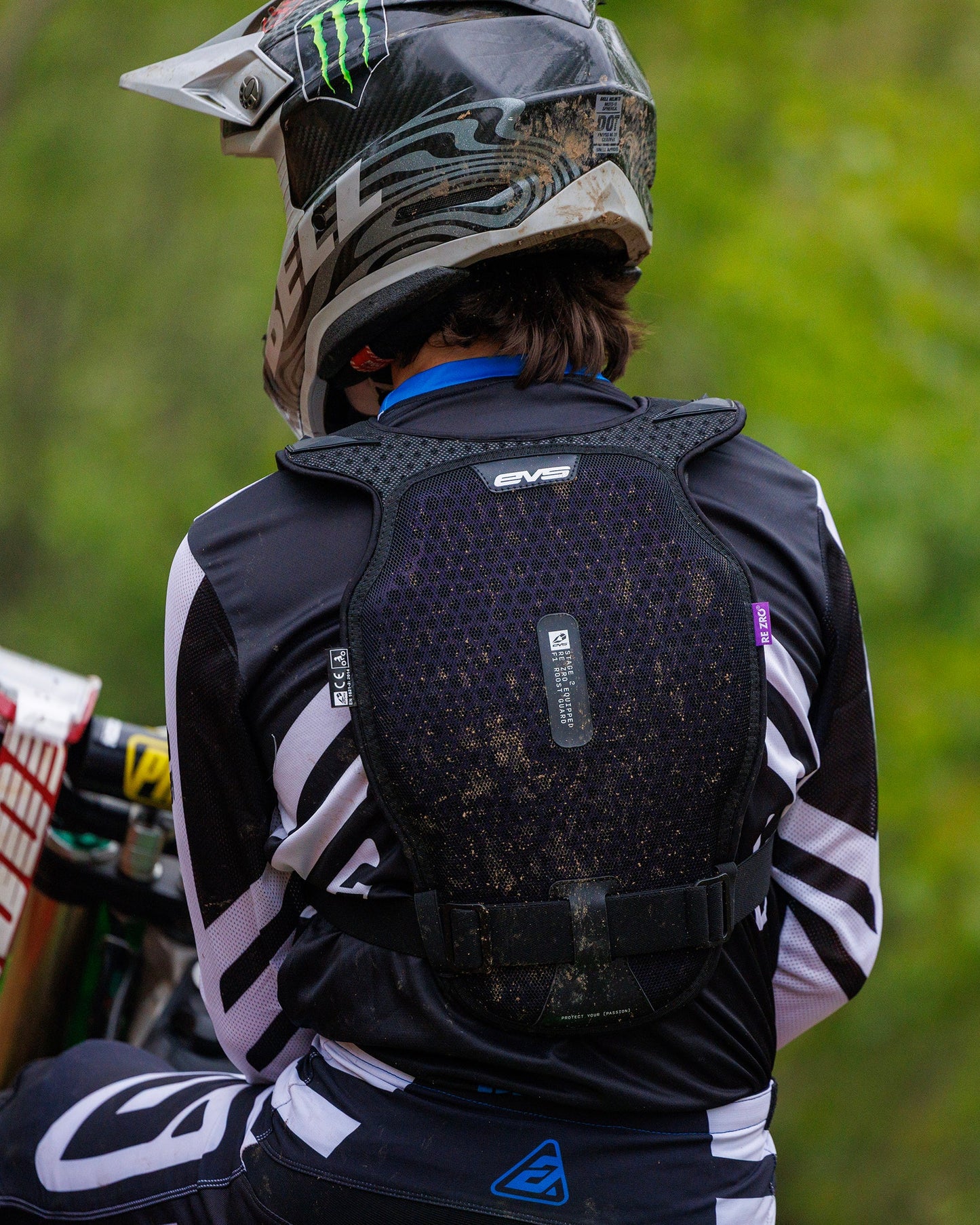 F1 Pro Chest Protector by EVS Sports; black mesh motorcycle chest protector with EVS logo on Tampa Home & Garden Store
