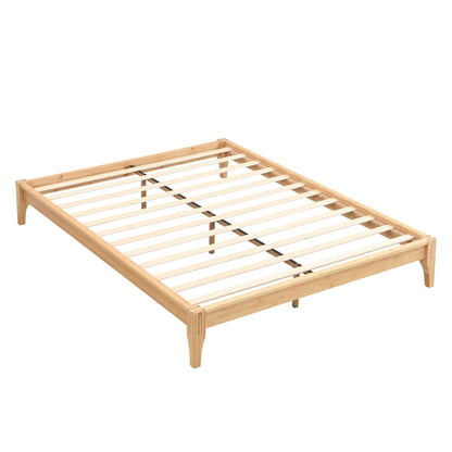 Solid Bamboo Platform Bed With Slat Support