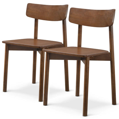 Elegant Walnut Dining Chair Set of 2 Mid Century
