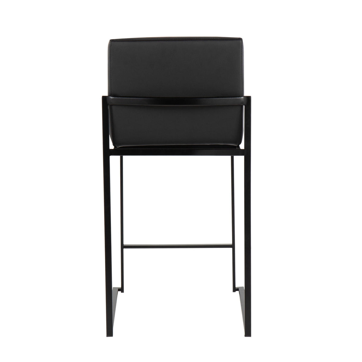 Fuji high back counter stool black faux leather with sleek metal frame by HouseOfZazla on Tampa Home & Garden Store