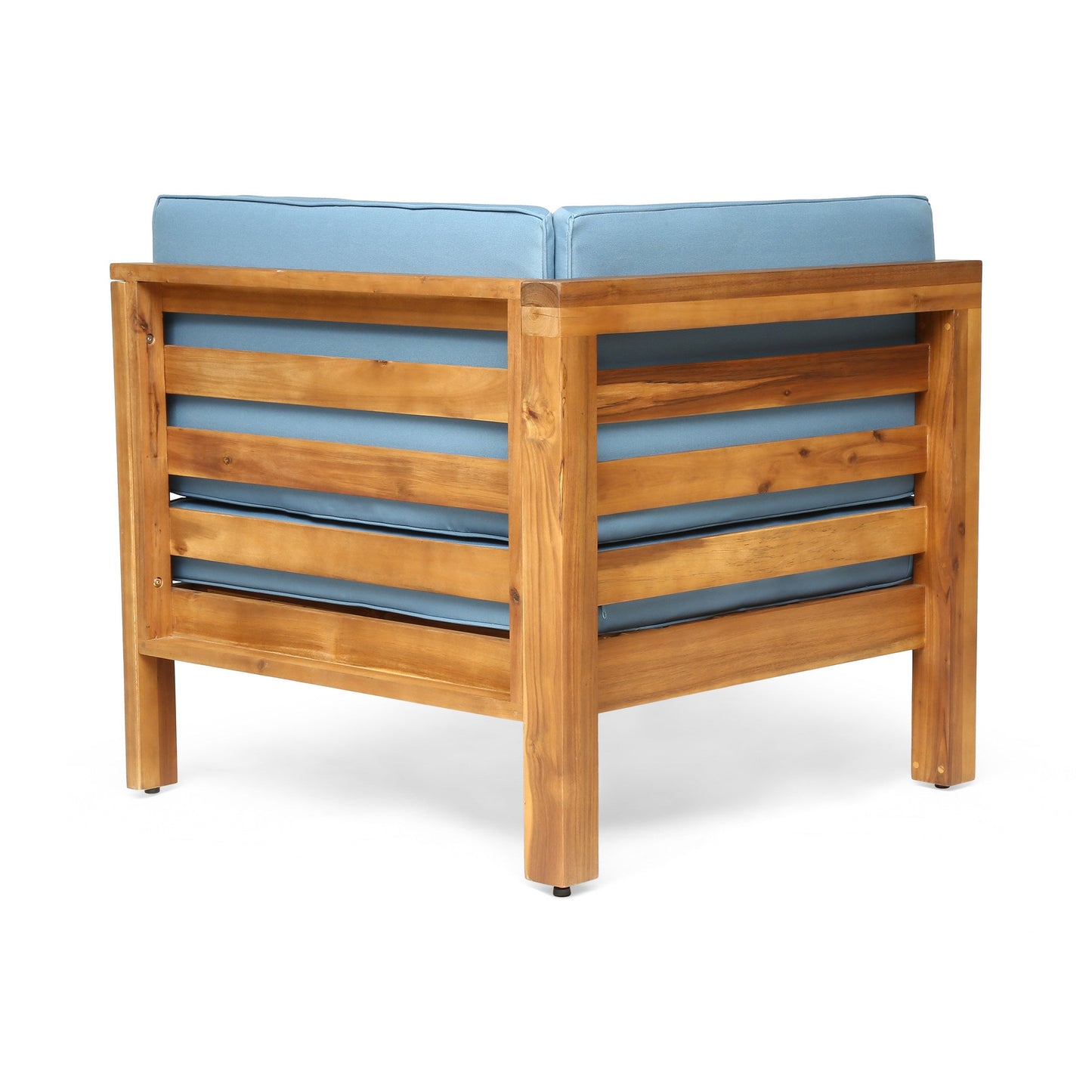 Oana outdoor wooden sectional sofa with blue cushions, HouseOfZazla on Tampa Home & Garden Store
