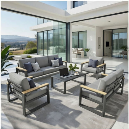 Modern Outdoor Sofa Set with the Coffee Table