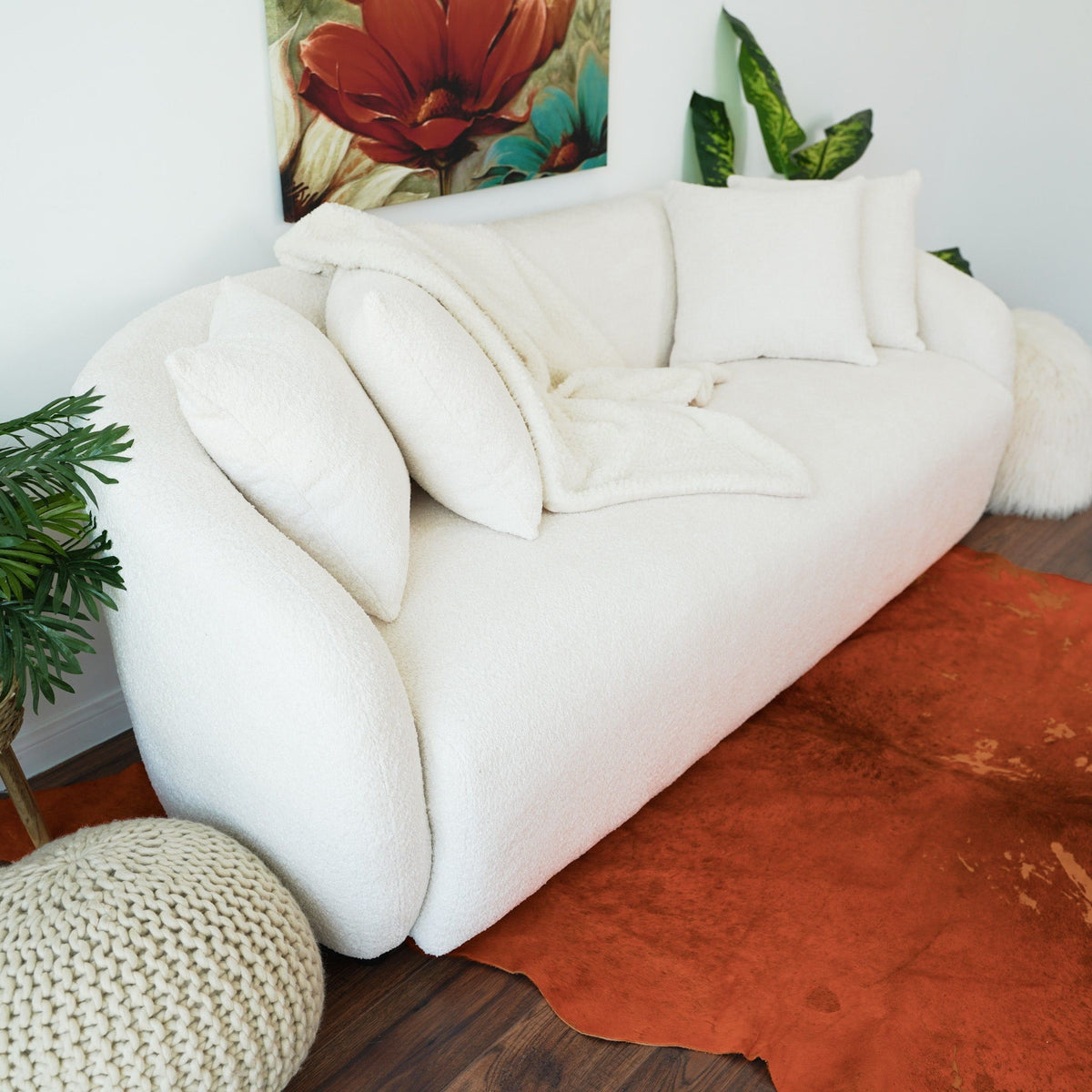 Linden Ivory Boucle Sofa For a Modern Home